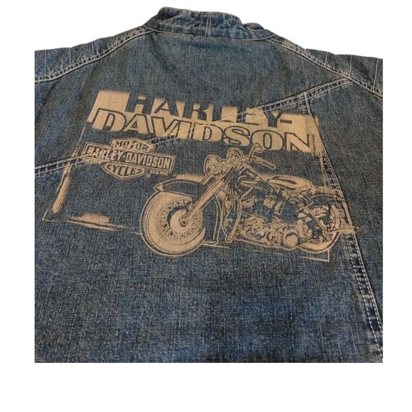 Women's Large L Harley-Davidson Quilted Denim Jacket - Picture 2 of 11